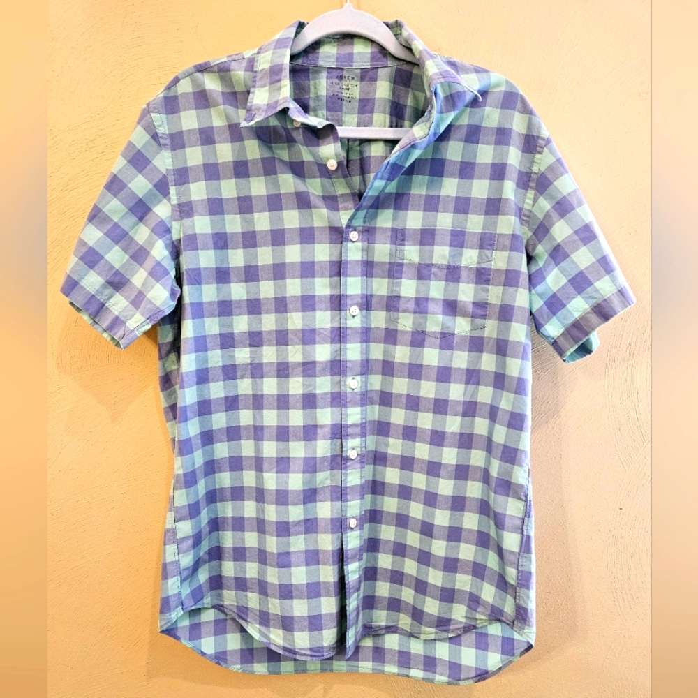J. Crew Plaid Button Down T-Shirt M